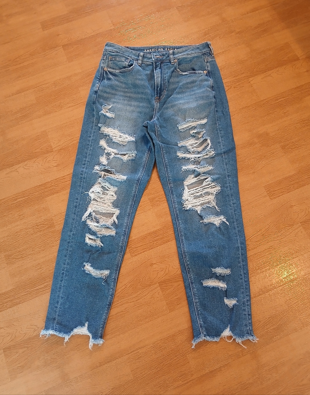 American Eagle Stretch Ripped Mom Jean